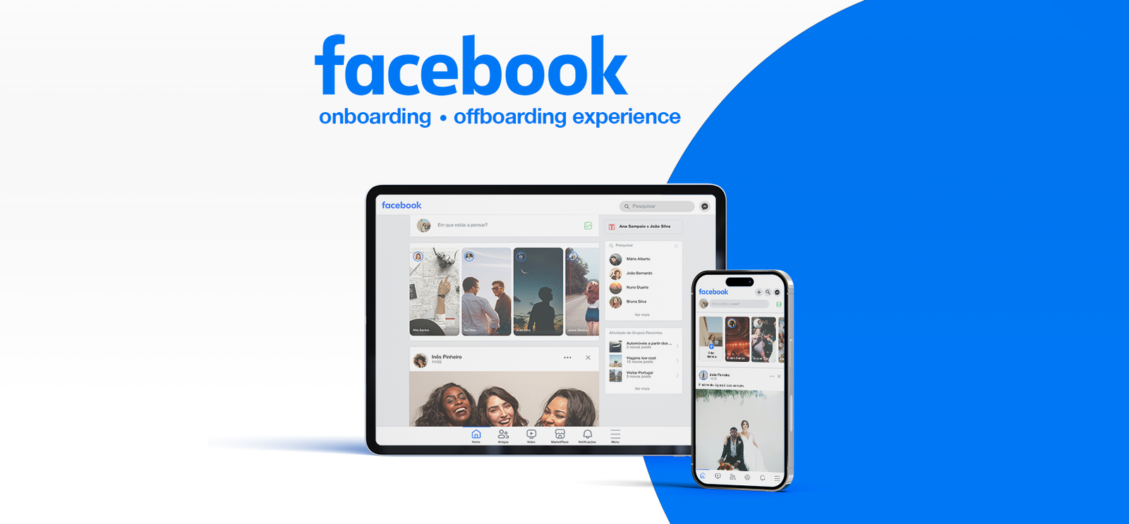 Facebook concept project shown on devices