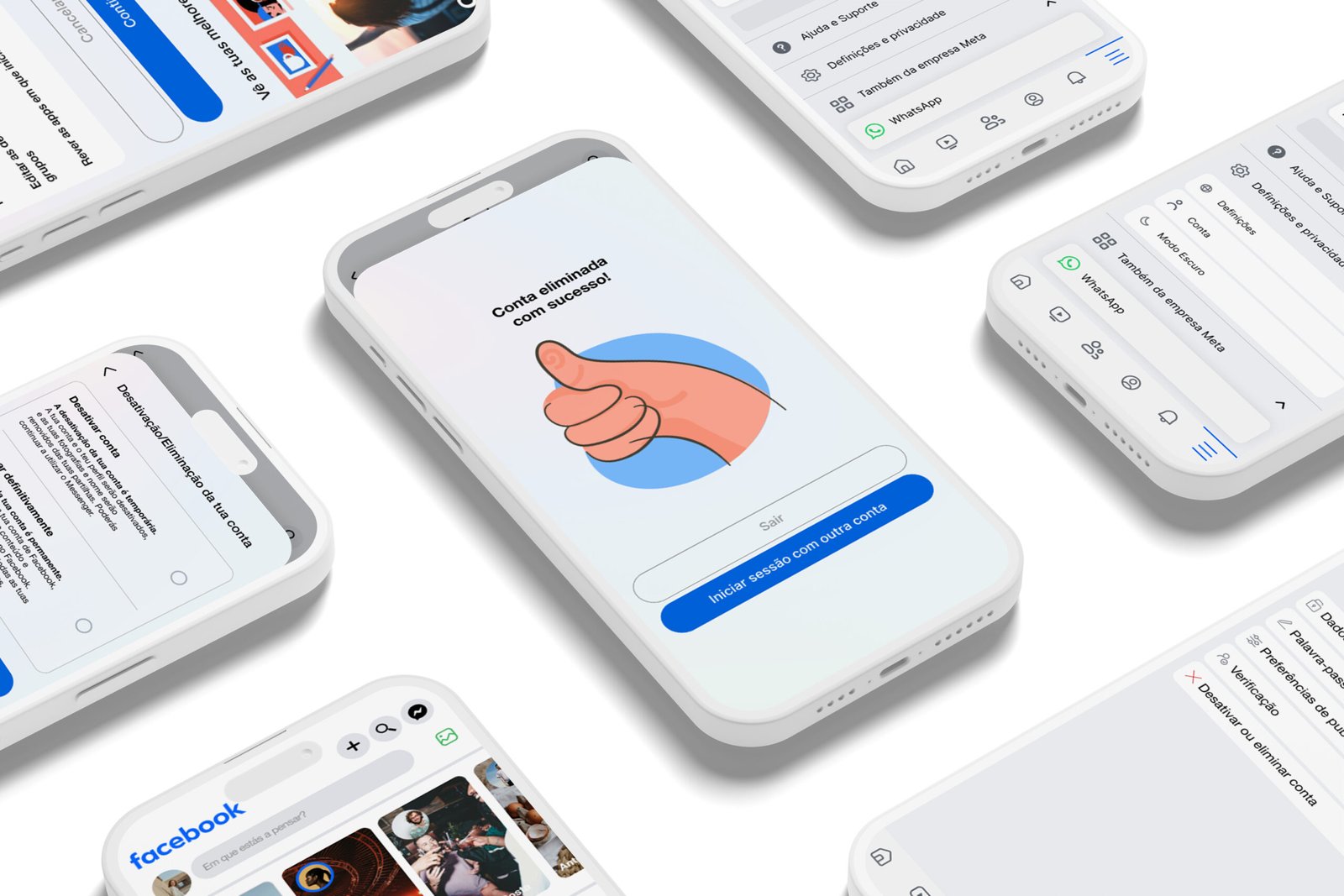 Facebook redesign on mobile screens